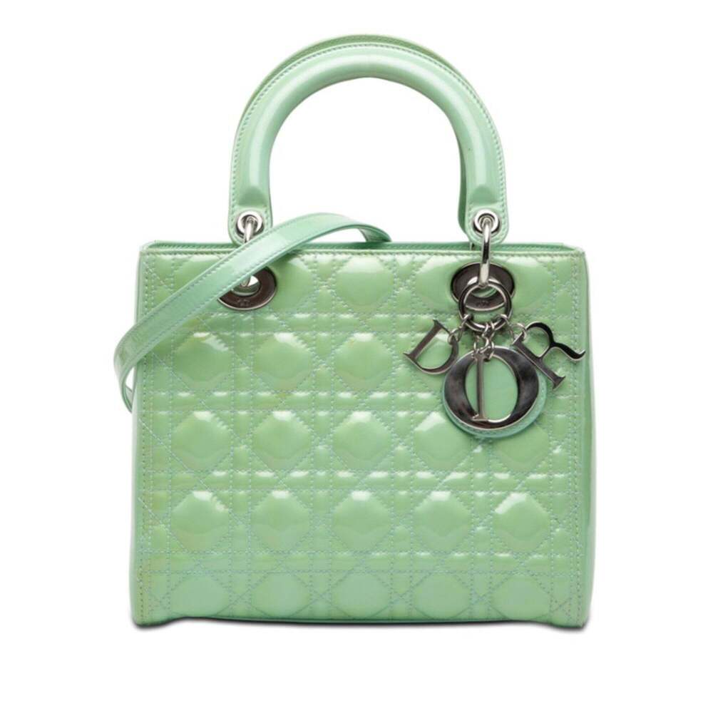 CHRISTIAN DIOR Green Leather Shoulder Bag